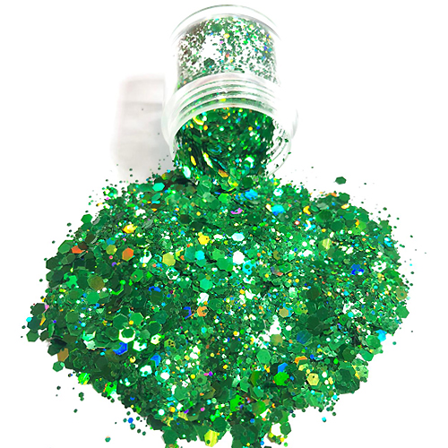 Chunky Glitters voor Lichaam en Gezicht (Groen) (8g)