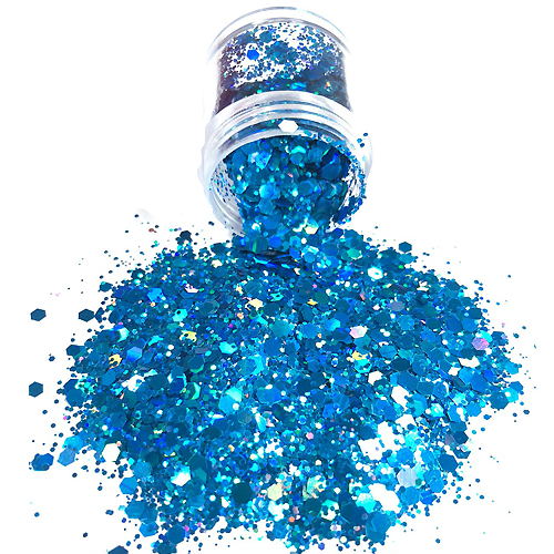 Chunky Glitters voor Lichaam en Gezicht (Blauw) (8g)