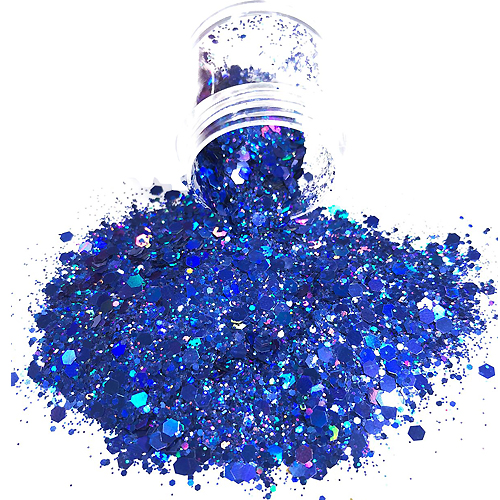 Chunky Glitters voor Lichaam en Gezicht (Donkerblauw) (8g)