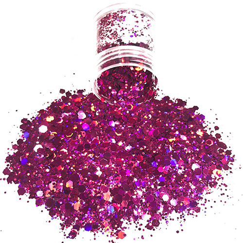 Chunky Glitters voor Lichaam en Gezicht (Donker Roze) (8g)