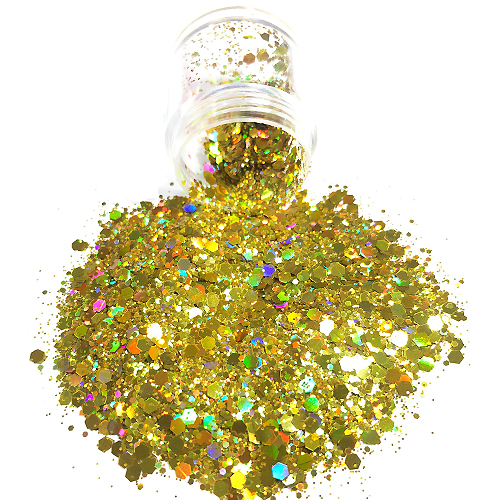 Chunky Glitters voor Lichaam en Gezicht (Goud Shiny) (8g)