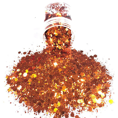 Chunky Glitters voor Lichaam en Gezicht (Goud/Oranje) (8g)