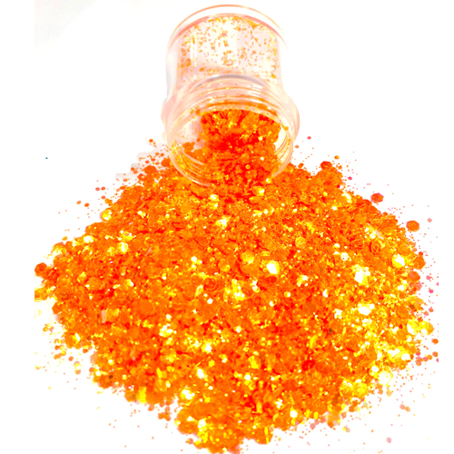 Chunky Glitters voor Lichaam en Gezicht (Oranje) (8g)