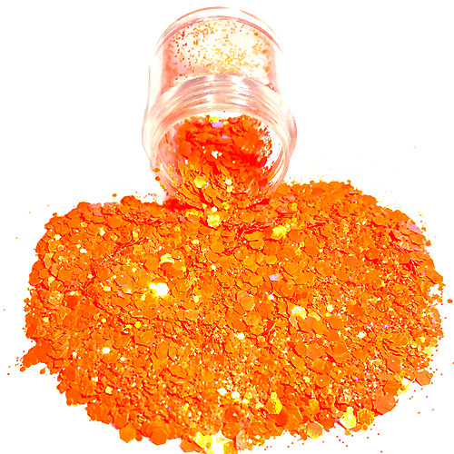 Chunky Glitters voor Lichaam en Gezicht (Oranje) (8g)