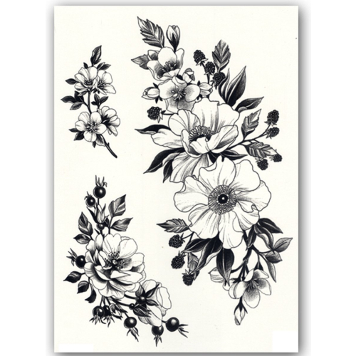 Temporary Tattoo Bloemen (A5 formaat)