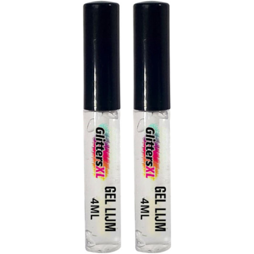 2x Glitter Gel Huid Lijm met Kwastje voor Gezicht en Lichaam (4ml)