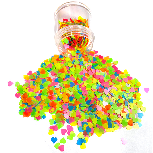 Chunky Glitters voor Lichaam en Gezicht (Hartjes Regenboog) (8g)