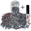 Chunky Glitters voor Lichaam en Gezicht (Zilver/Zwart) (8g) + Glitter Gel Huid Lijm (4ml)