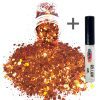 Chunky Glitters voor Lichaam en Gezicht (Goud/Oranje) (8g) + Glitter Gel Huid Lijm (4ml)