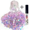 Chunky Glitters voor Lichaam en Gezicht (Lila) (8g) + Glitter Gel Huid Lijm (4ml)