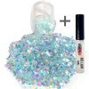 Chunky Glitters voor Lichaam en Gezicht (Lichtblauw) (8g) + Glitter Gel Huid Lijm (4ml)