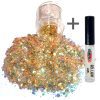 Chunky Glitters voor Lichaam en Gezicht (Goud) (8g) + Glitter Gel Huid Lijm (4ml)