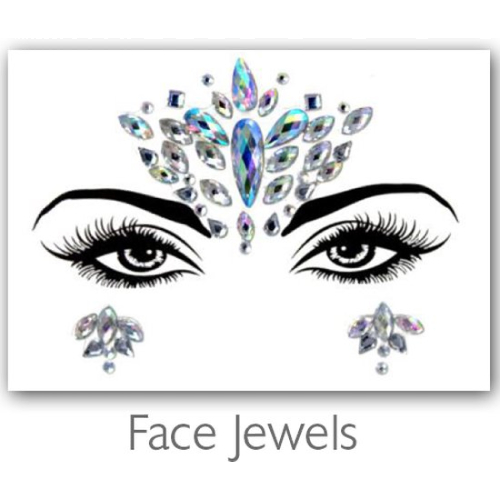 Festival Diamant Face Jewels (Blauw/Zilver)