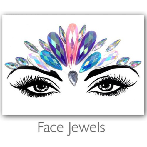 Festival Diamant Face Jewels (Blauw/Paars/Roze)