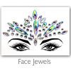 Festival Diamant Face Jewels (Zilver/Groen/Blauw)