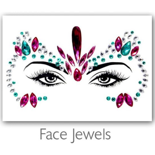 Festival Diamant Face Jewels (Roze/Blauw)