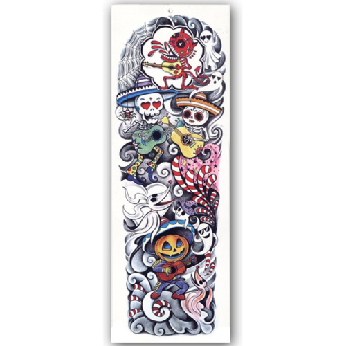 Temporary Tattoo Arm Sleeve Halloween (48x17cm)