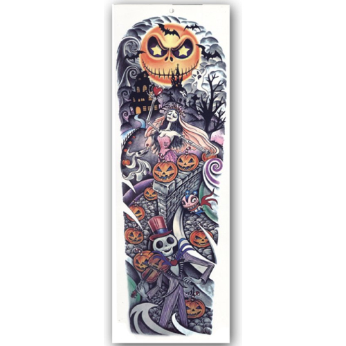 Temporary Tattoo Arm Sleeve Halloween (48x17cm)