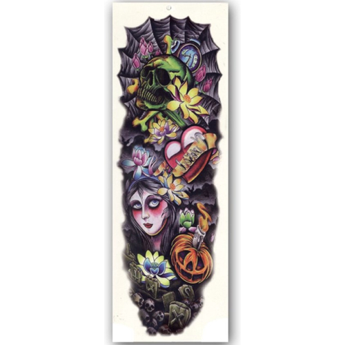 Temporary Tattoo Arm Sleeve Halloween (48x17cm)