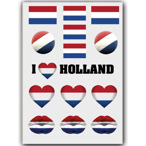 Temporary Tattoo Nederland / Holland Oranje #1 (A5 formaat)