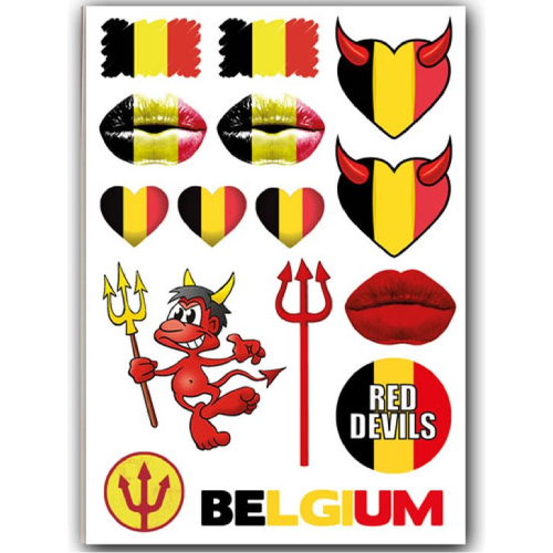 Tijdelijke Tattoo België / Rode Duivels (A5 formaat)