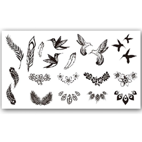 Temporary Tattoo Vogels/Veren (11x6cm)