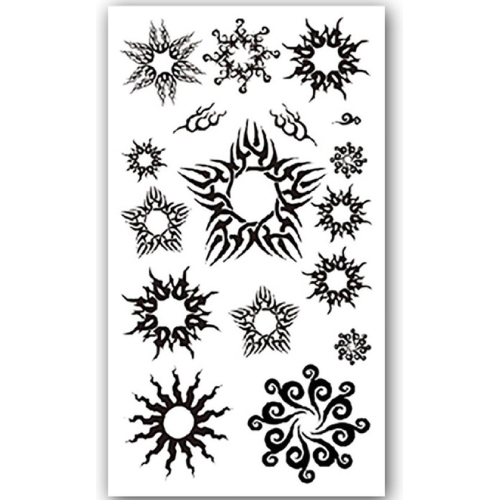 Temporary Tattoo Zon/Ster/Figuren (11x6cm)