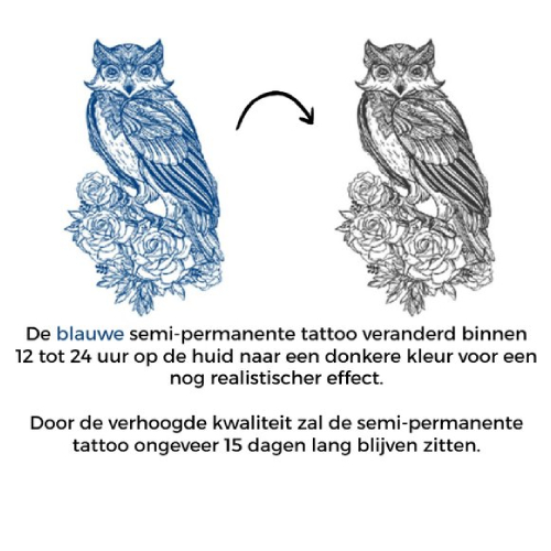 Temporary Tattoo Uil (8x11 cm)