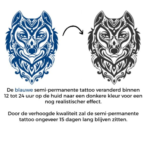 Temporary Tattoo Wolf (8x11 cm)