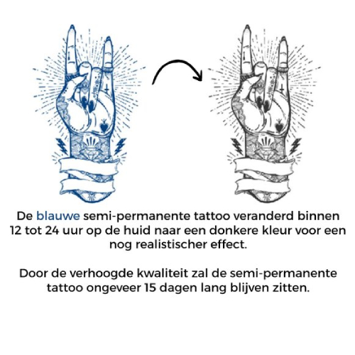 Temporary Tattoo Rock and Roll Hand (8x11 cm)