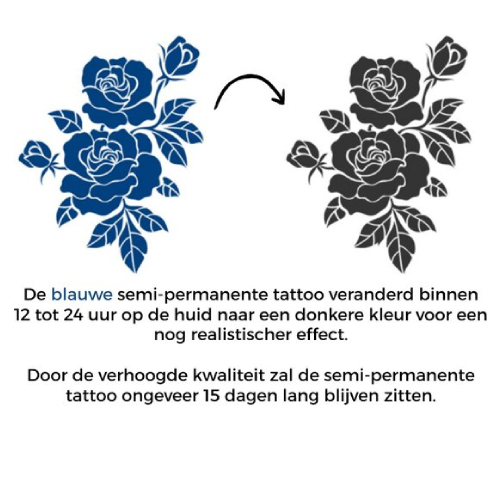 Temporary Tattoo Roos/Rozen (8x11 cm)