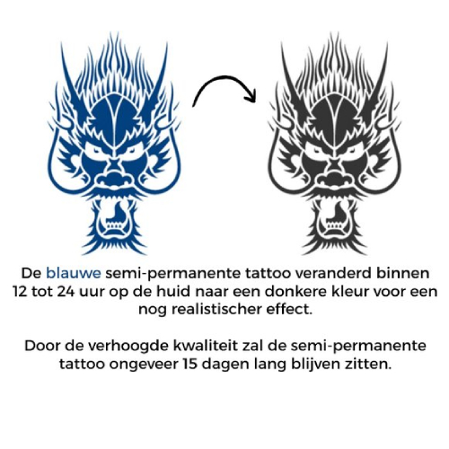 Temporary Tattoo Aziatische Draak (8x11 cm)