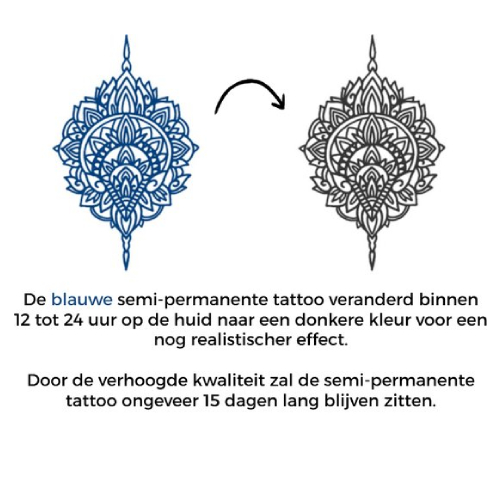 Temporary Tattoo Henna Mandala (8x11 cm)