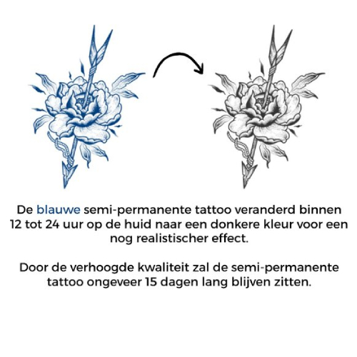 Temporary Tattoo Pijl en Roos (8x11 cm)