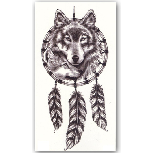 Temporary Tattoo Dromenvanger Wolf (21x12 cm)