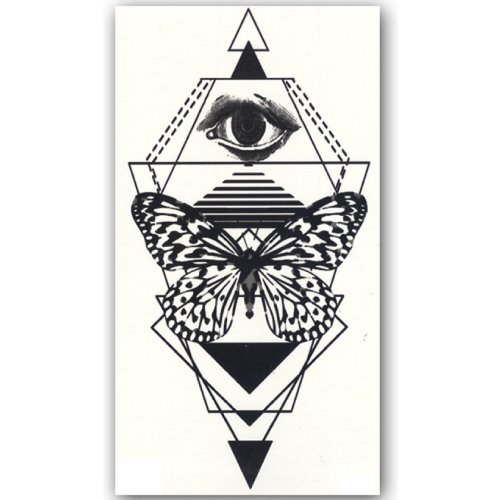 Temporary Tattoo Vlinder/Oog/Driehoek (21x12 cm)