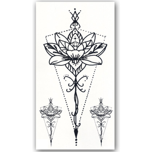 Temporary Tattoo Waterlelie Bloem (21x12 cm)