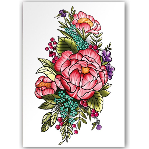 Temporary Tattoo Bloemen (A5 formaat)