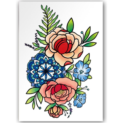 Temporary Tattoo Bloemen (A5 formaat)