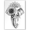 Temporary Tattoo Olifant/Bloem (A5 formaat)