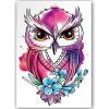 Temporary Tattoo Paars/Roze Uil (A5 formaat)