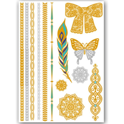 Temporary Tattoo Goud / Gold Ibiza Stijl (11x6cm)