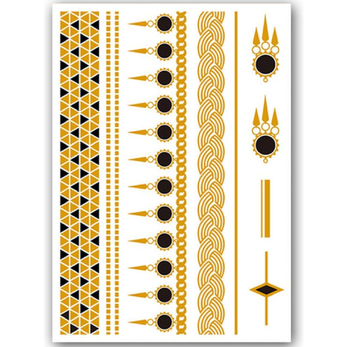 Temporary Tattoo Goud / Gold Ibiza Stijl (11x6cm)