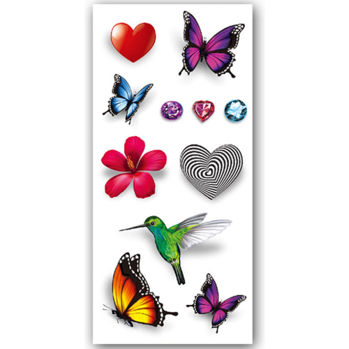 Temporary Tattoo Vlinders Hartjes (19x9 cm)