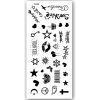 Temporary Tattoo Hart/Kroon/Kruis/Ster/Diamant/Kus (19x9 cm)