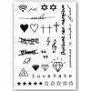 Temporary Tattoo Hart/Kruis/Diamant/Sterren/Teksten (A5 formaat)