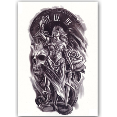 Temporary Tattoo Justitia (A5 formaat)