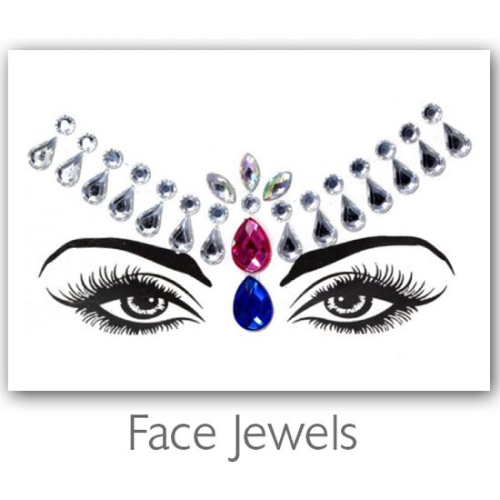 Festival Diamant Face Jewels (Roze/Blauw/Zilver)