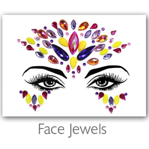 Festival Diamant Face Jewels (Paars/Geel)