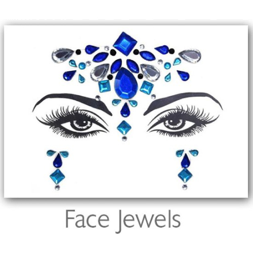 Festival Diamant Face Jewels (Blauw)